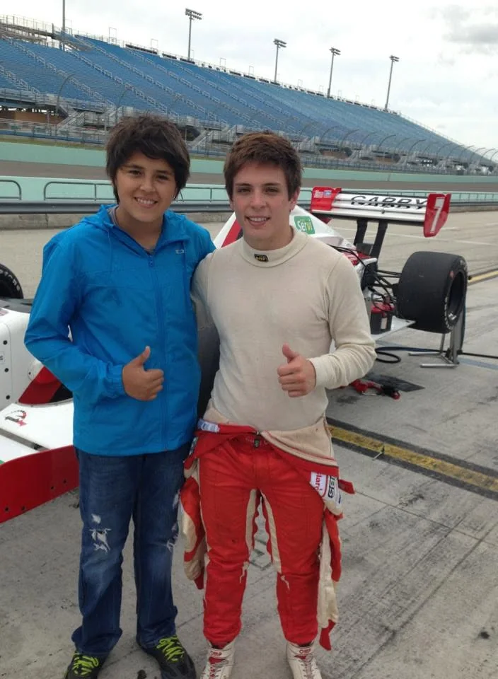 Two VMotorsport drivers at the speedway in Homestead, Florida
