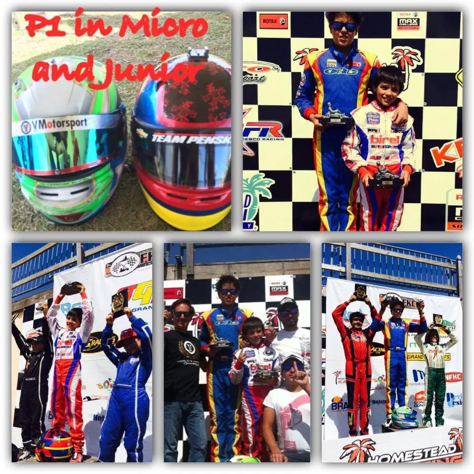 VMotorsport P1 finishes in Micro and Junior, with the team's helmets